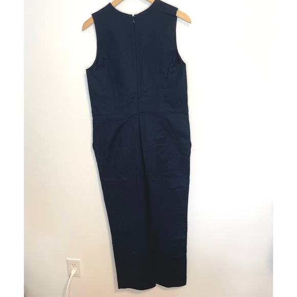 Everlane The Structured Cotton Jumpsuit In Navy Blue Size 6 New - Picture 8 of 13